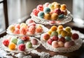 Handmade candies in doilies