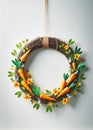 Handmade Carrot Wreath, Natural and Creative Easter or Spring Decor