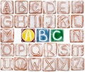 Handmade ceramic alphabet Royalty Free Stock Photo