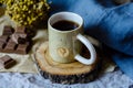 Handmade ceramic craft ware. Cup of tea Royalty Free Stock Photo