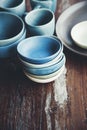 Handmade ceramic dishes Royalty Free Stock Photo