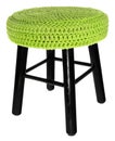 Handmade chair. Stool in green black. Royalty Free Stock Photo