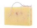 Handmade chamomile soap isolated on white background Royalty Free Stock Photo