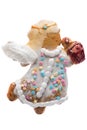 Handmade Christmas Decoration Gingerbread Angel with Gift Royalty Free Stock Photo