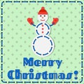 Handmade christmas snowman gift card