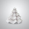 Handmade Christmas tree cut out from office paper Royalty Free Stock Photo