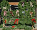 Handmade Christmas wreaths at the Salem Farmers Market