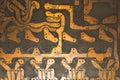 Handmade circuit board with copper tracks. industrial background. textolite with soldering