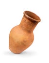 Handmade clay jug isolated on white background Royalty Free Stock Photo
