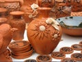 Handmade clay pots In a workshop