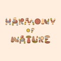 Handmade clay pottery with colored enamel. Text from the dishes - Harmony of nature