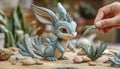 Adorable AI-Generated Clay Bunny Royalty Free Stock Photo