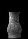 Handmade clay vase on black background Royalty Free Stock Photo