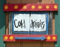 Handmade COLD DRINKS Sign Royalty Free Stock Photo