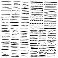 Handmade Collection Set of Underline Strokes Royalty Free Stock Photo