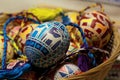 Handmade colored Easter eggs