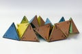 Handmade colored tetrahedral