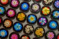 Handmade colorful craft flower soap.