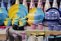 Handmade colourful ceramic pottery. Hand painted pottery. Traditional pottery fair in Pune, India