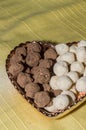 handmade condensed milk and chocolate popcorn in a bowl