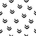 Handmade contrast seamless pattern. Childish craft monochrome wallpaper for birthday card, baby nappy, school party advertising, Royalty Free Stock Photo