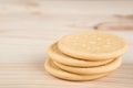 Handmade Cookies on the wooden desk homemade bakery concept