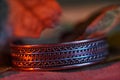 Handmade copper bracelet for women  - closeup Royalty Free Stock Photo