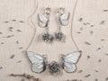 Handmade copper jewelry in the shape of butterfly from the genus Aporia crataegi