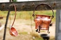 Handmade copper kitchenware Royalty Free Stock Photo