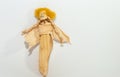 Handmade corn dolly with yellow hair. Royalty Free Stock Photo