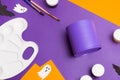 Handmade craft project. Creative DIY concept. Making cute monster for Halloween. Step by step photo instruction. Step 2