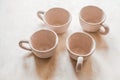 Handmade crafts clay pottery cups nude texture beige skin color bowl natural color eco friendly