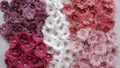 Handmade flowers made out of beautiful fabric texture for decoration and craft project
