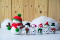 Handmade crochet knitting snowman dolls