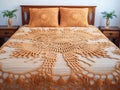 Handmade crochet white orancine lace bedspread
