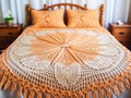 Handmade crochet white orancine lace bedspread