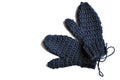 Handmade Crocheted Pair of Mittens Royalty Free Stock Photo