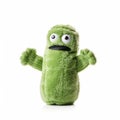 Handmade cucumber sock toy with funny face. Generative AI Royalty Free Stock Photo