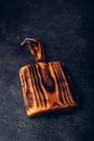 Handmade Cutting Board on Dark Background