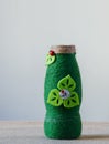 Handmade decorated bottle Royalty Free Stock Photo