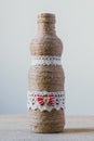 Handmade decorated bottle Royalty Free Stock Photo