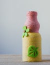 Handmade decorated bottle Royalty Free Stock Photo