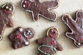 Handmade decorated gingerbread people