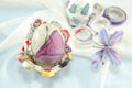 Handmade decoupage Easter egg Royalty Free Stock Photo
