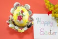 Handmade decoupage Easter egg Royalty Free Stock Photo