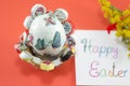 Handmade decoupage Easter egg Royalty Free Stock Photo