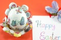 Handmade decoupage Easter egg Royalty Free Stock Photo