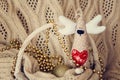 Handmade deer for Christmas or Valentine day. photo