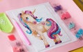 Handmade - diamond mosaic for girls magical pink unicorn