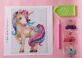 Handmade - diamond mosaic for girls magical pink unicorn